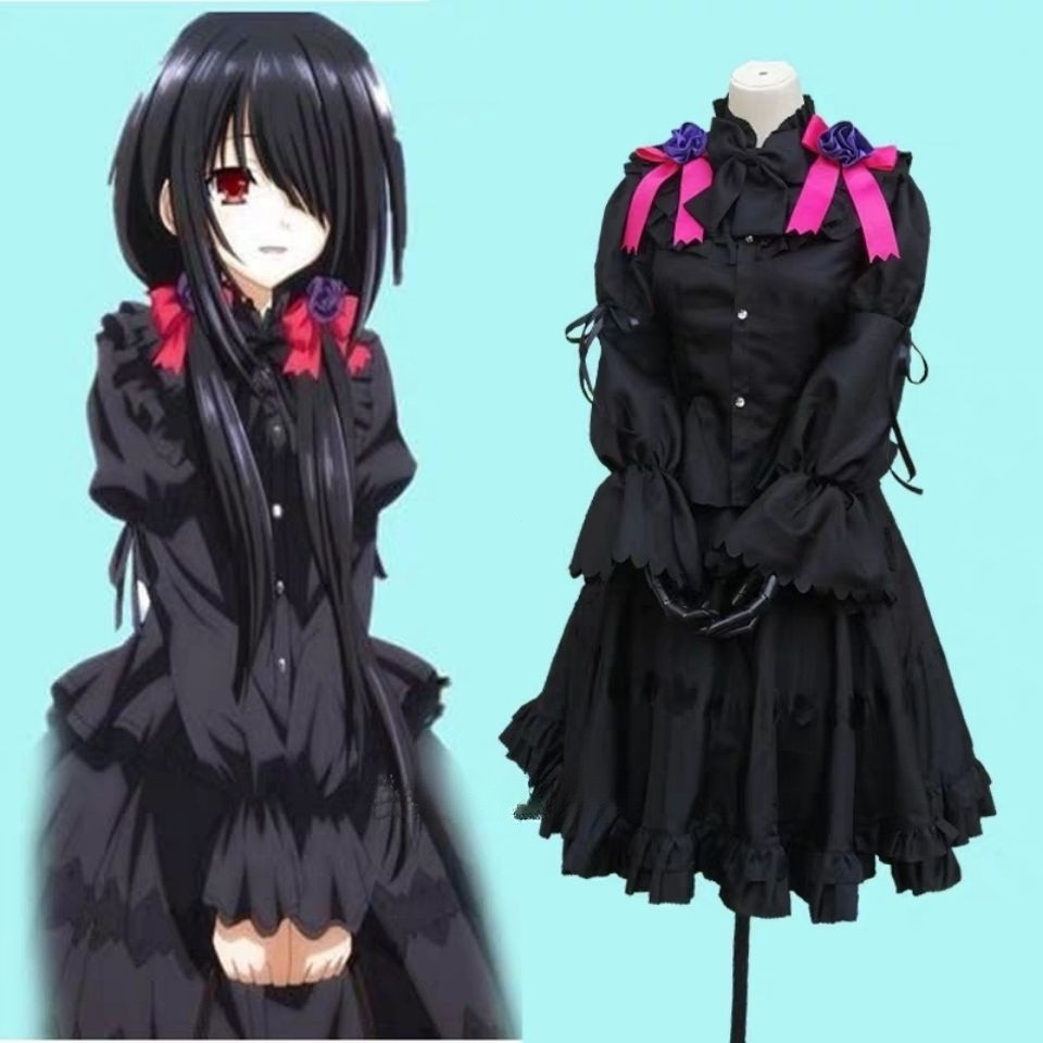 ชุดคอสเพลย์ Live Tokisaki Kurumi สำหรับงาน Carnaval หรือ Halloween พร้อมสไตล์อนิเมะ.Cosplay Stage UK