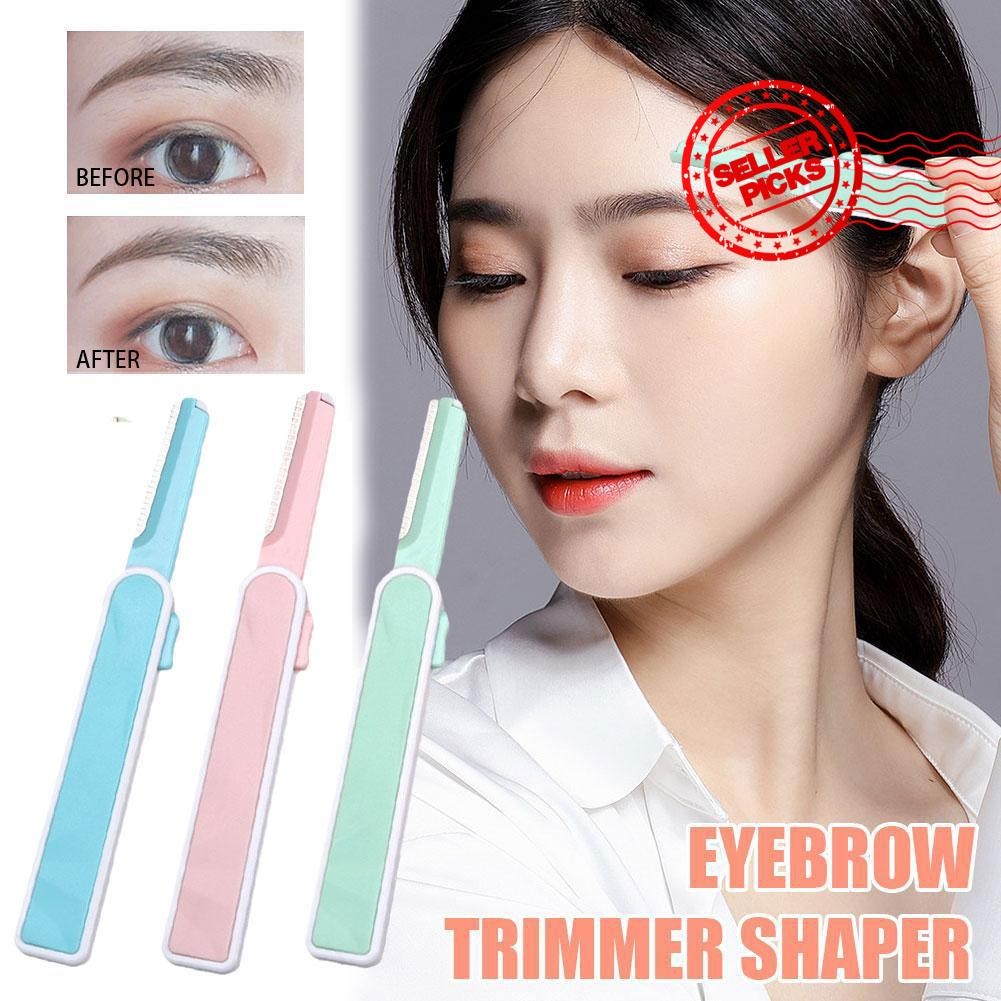 ใบมีดกันขนคิ้วแบบพับเก็บได้ Sharp Eyebrow Scraper Beauty Beginner Beauty Salon Safety M2y5