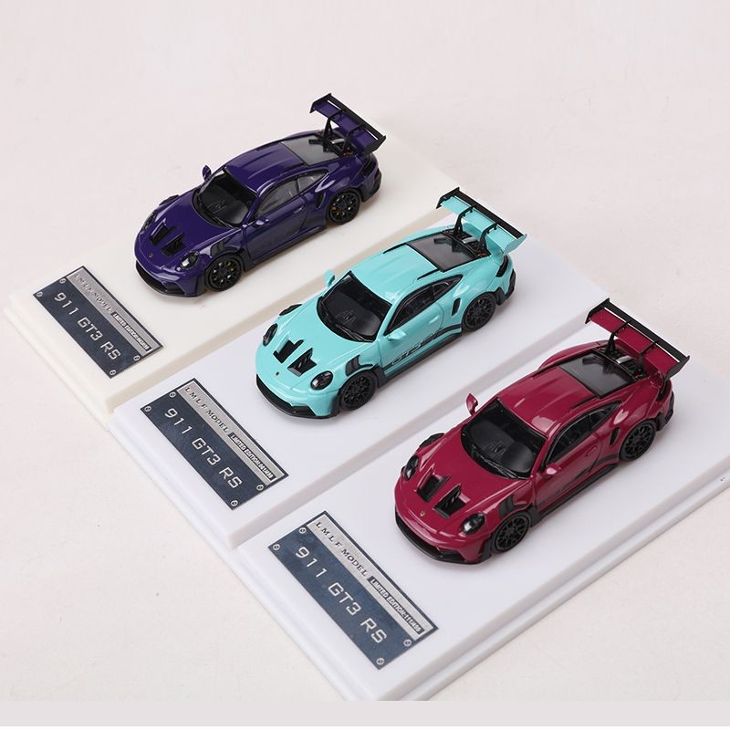LMLF 1: 64 Porsche 911 GT3RS เคลือบหัวกวางจําลองรถรุ่นคอลเลกชัน