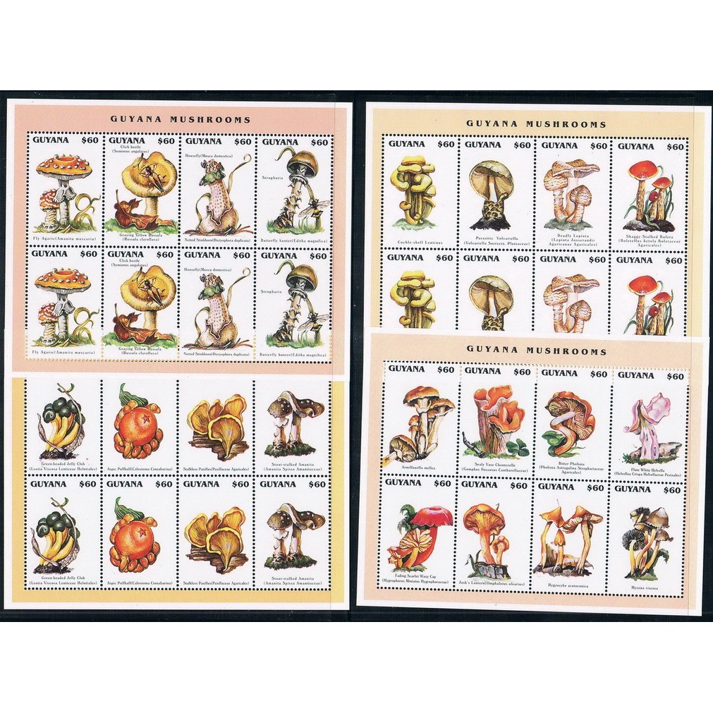 K0960 Guyana 1996 เชื้อราเห็ด 4MS ยี่ห้อใหม่แสตมป์ต่างประเทศ 1013