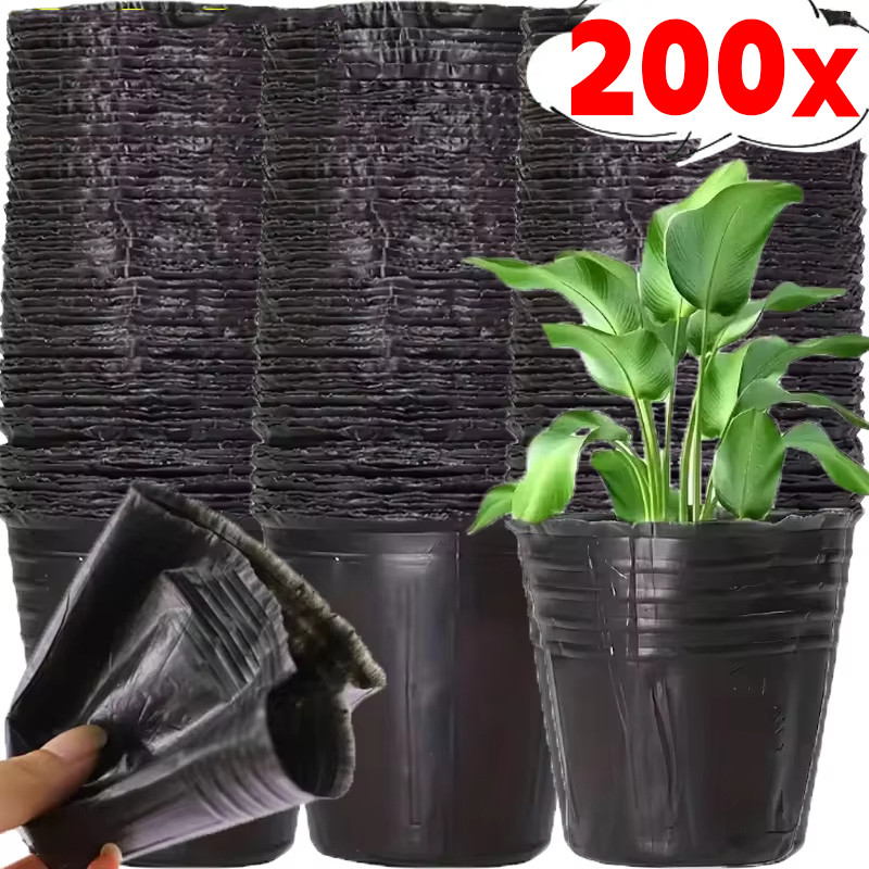 ถ้วยพยุงพืช | กระถางเริ่มต้นเมล็ดสีดําแบบใช้ซ้ําได้สําหรับต้นกล้าถาดเพาะชําพร้อมการระบายน้ํา