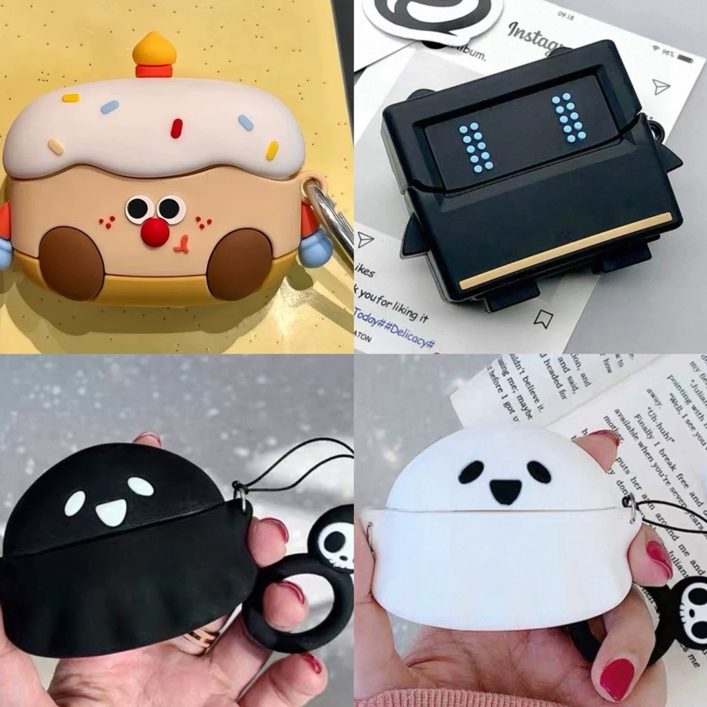 Ghost เหมาะสําหรับ qcy crossky c50 เคสหูฟังซิลิโคนเคสนิ่ม QCY ลูกหูเล็ก C50 คลิปหูเคสหูฟังบลูทูธการ์ตูนน่ารักป้องกันการหล่น