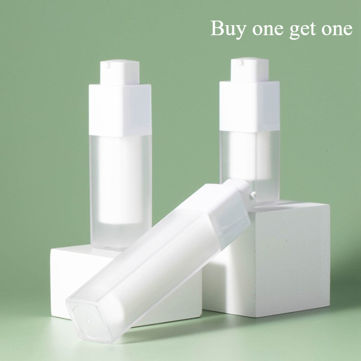 ⚡ซื้อ 1 แถม 1⚡ ขวดสุญญากาศแบบหมุนได้ ทรงสี่เหลี่ยม ขนาด 15/30/50 มล. ขวดเดินทางใช้สำหรับปั๊มเจล เซรั่มและครีมบำรุง หัวปั๊มแบบซ่อน