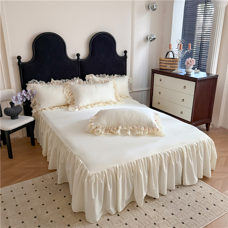 ชุดเครื่องนอนโรแมนติกสไตล์เจ้าหญิง ทำจากผ้าฝ้ายเกาหลี สำหรับเตียงขนาดราชินี คิง และซูเปอร์คิง - รูปที่ 3