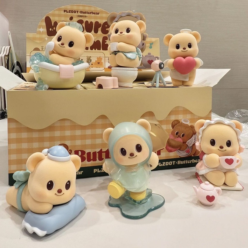PLZDOT ของแท้ Butterbear Butterbear Leisure Time Series Mystery กล่องรูป Flocking ของขวัญ 0912