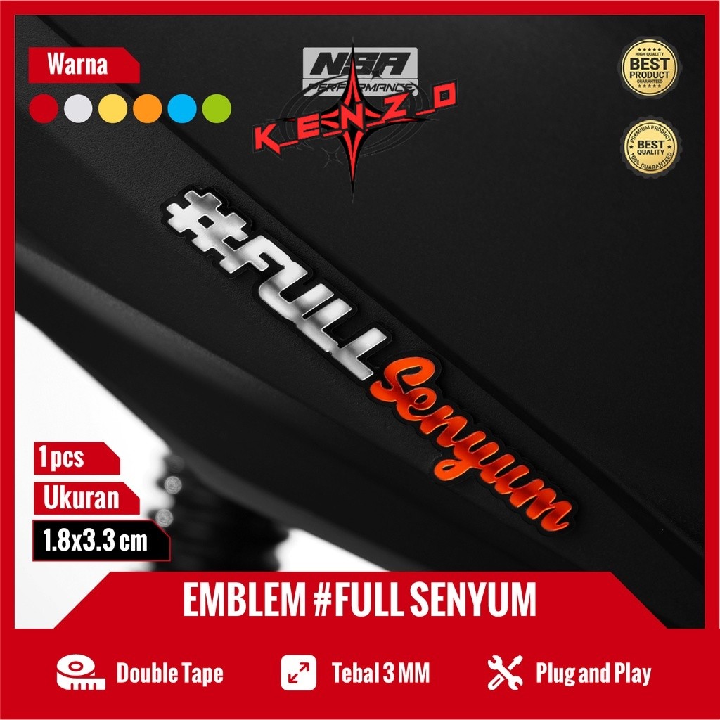 K_E_N_Z_O FULL SMILE EMBLEM FULL SMILE โลโก้ไม่ใช่สติกเกอร์หรือ FULL SMILE STICKER อุปกรณ์เสริมรถจัก