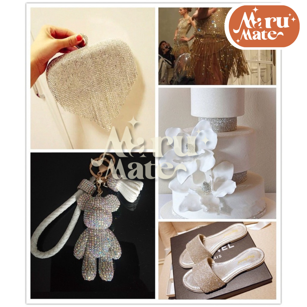 โซ่เพชร เพชรเส้น โซ่คริสตัล (50 ซม.) เพชรแต่งเล็บ สําหรับตกแต่งเล็บ DIY สําหรับเย็บผ้า สําหรับทําเครื่องประดับ โซ่เพช... - รูปที่ 3