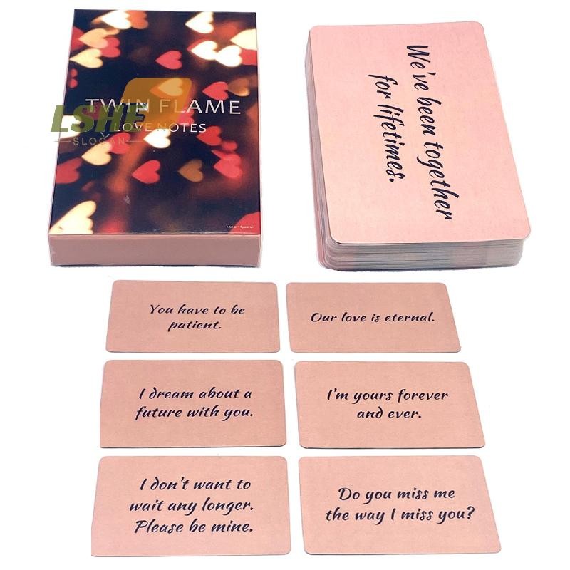 [LSHE] 1Box Twin Flame Love Romance Notes Oracle Cards Pink Senence Portable Love Readings Soulmate 