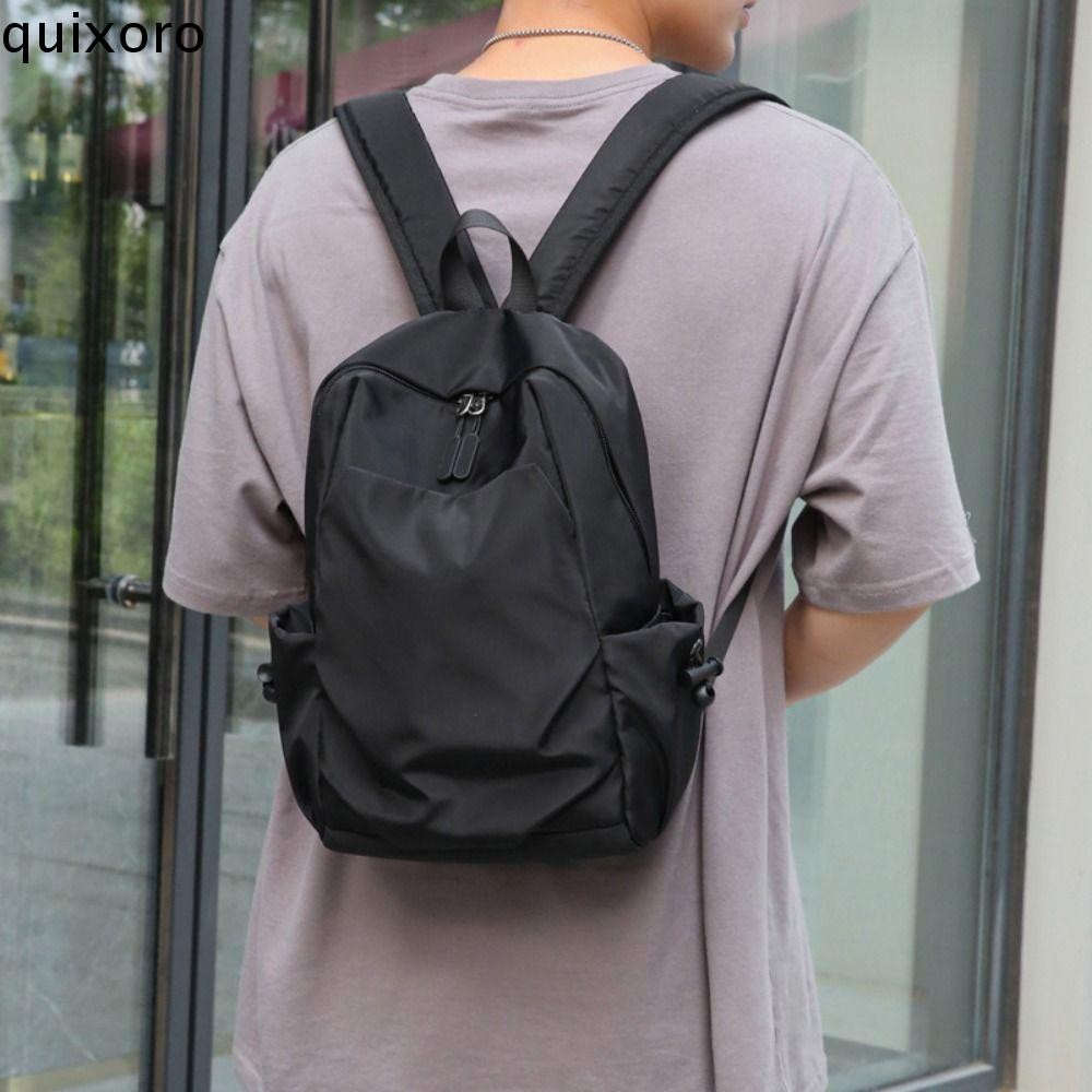 QUIXORO กระเป๋านักเรียนขนาดมินิ สีทึบ สำหรับผู้ชาย น้ำหนักเบา ทนทาน และกันน้ำ เหมาะสำหรับการเดินทาง