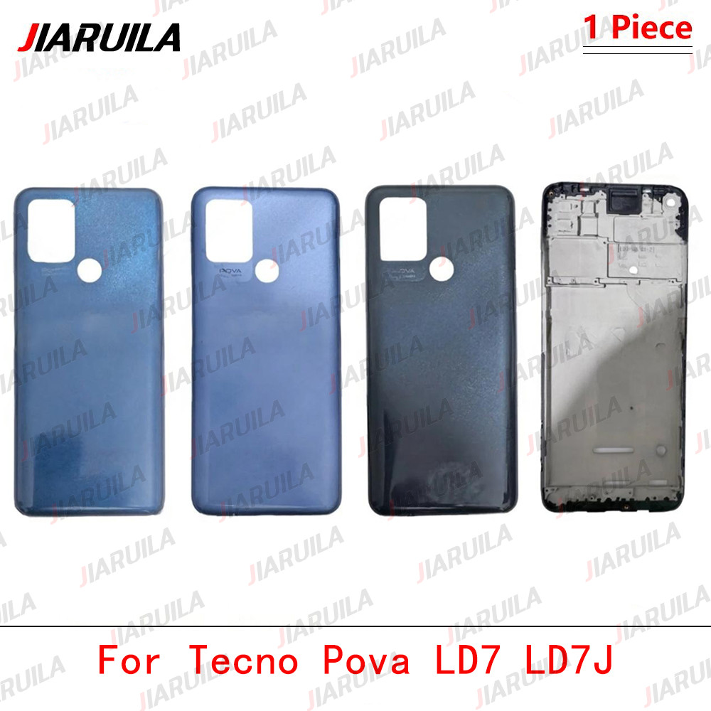 LCD ด้านหน้าสําหรับ Tecno Pova LD7 LD7J ฝาหลังแบตเตอรี่กระจกประตู + โลโก้
