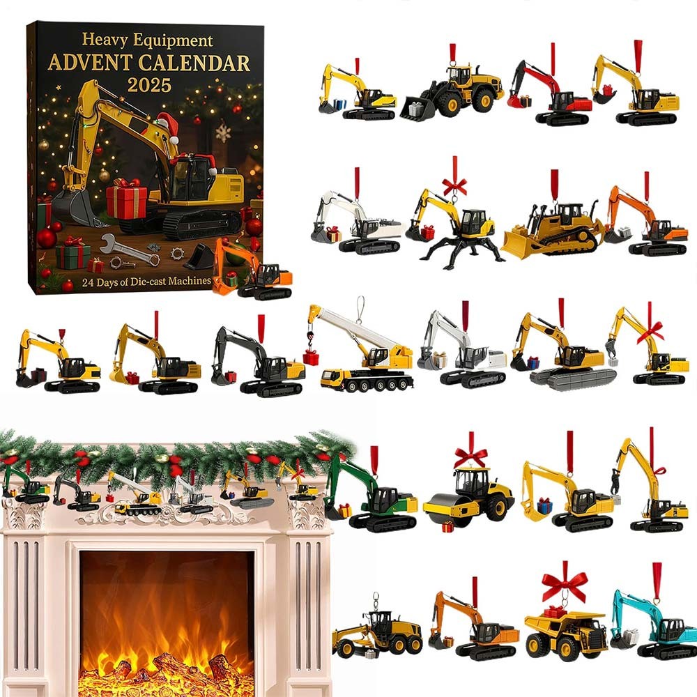 24 Days 2D Acrylic Die-cast Machines Ornament Countdown Calendar for Kid