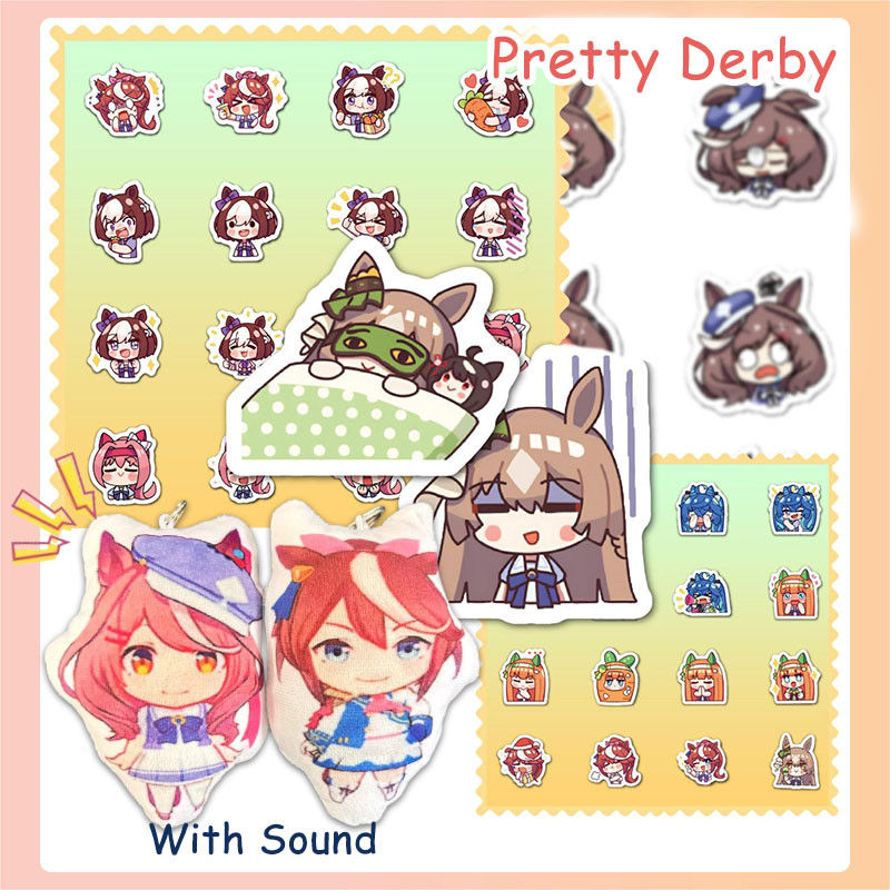 85 ชิ้น Pretty Derby Creative Diy สติกเกอร์ตลก Pretty Derby พร้อมตุ๊กตาเสียง