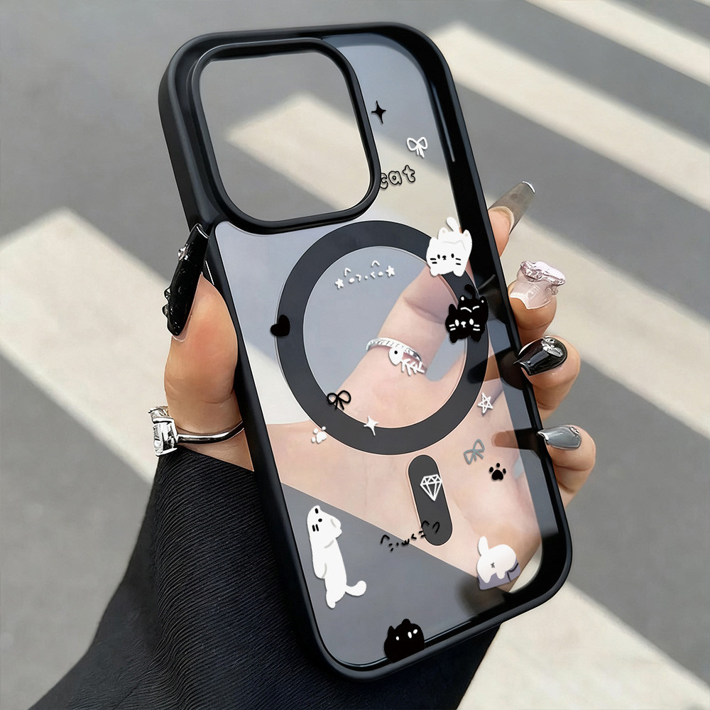 Magnetic เคสโทรศัพท์มือถือ For iPhone 13 11 17 pro max Case iPhone 11 15 16 pro max 14 12 pro max การ์ตูนอะคริลิคฝ้า ราคา ถูกที่สุด ดีลบีเคเค แกลเลอรีภาพที่ 7