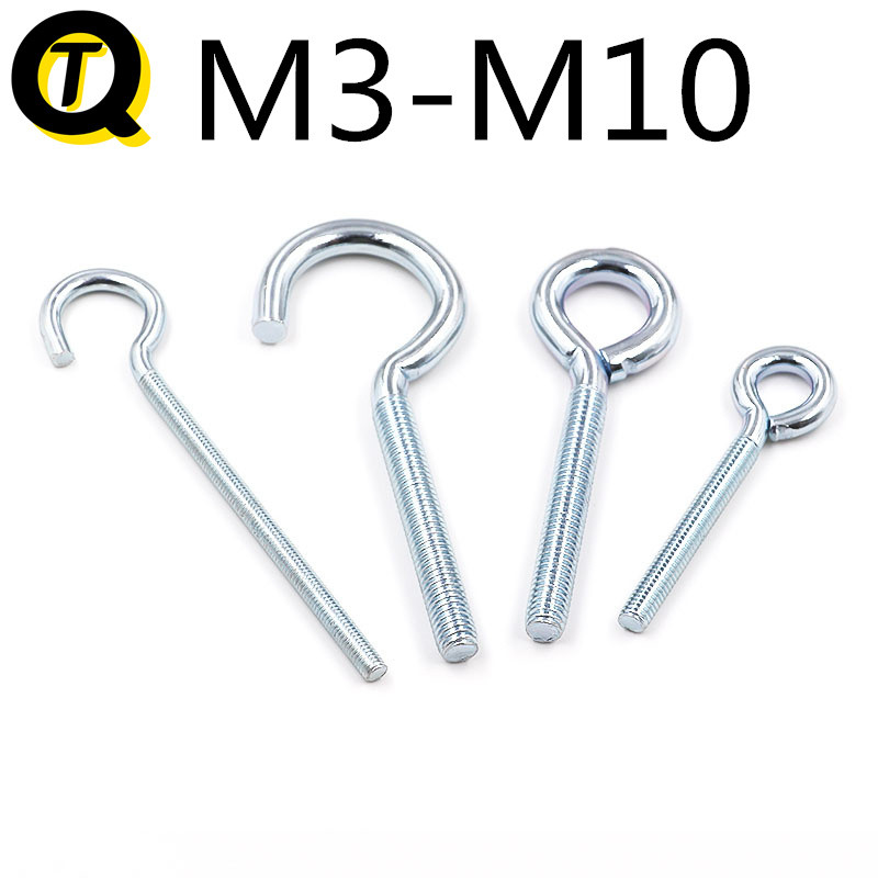 พร้อมแหวนคําถาม Mark แหวน Bolt M3-M10 Hook เครื่องฟันโคมไฟ Hook แกะ Eye เปิดปิดประเภทสกรูตะขอ M3M4M5