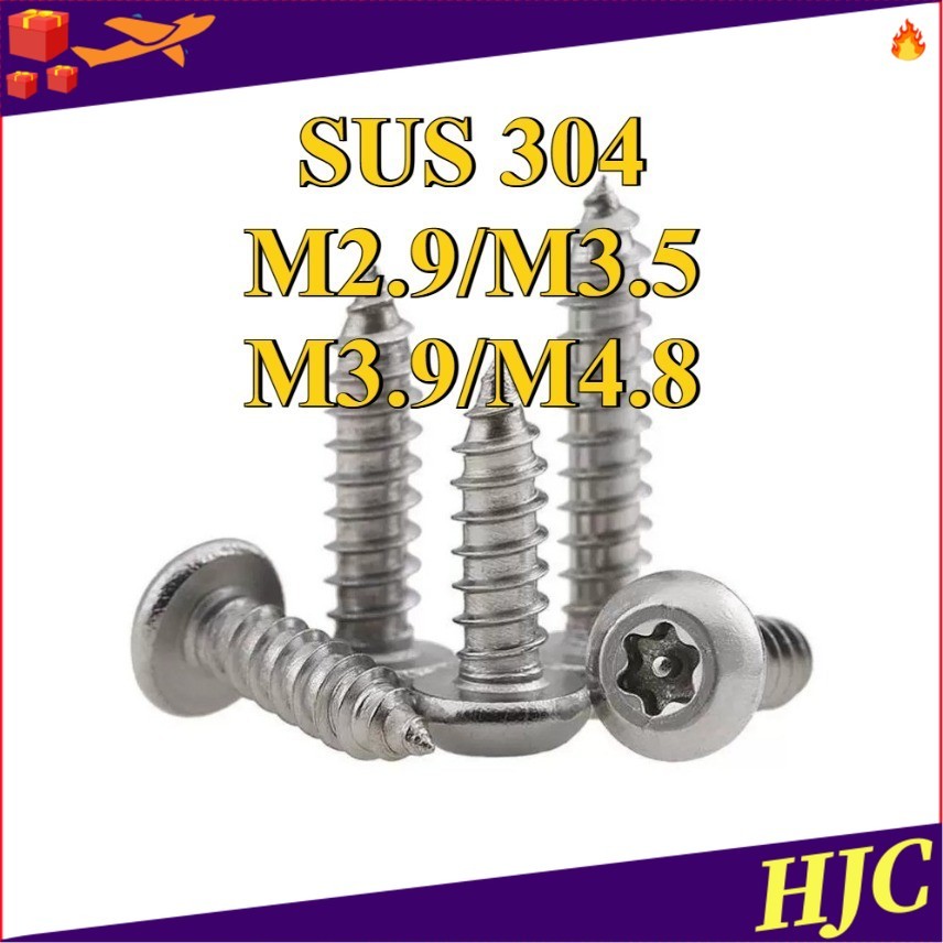 น็อต สกรู หัวเตเปอร์ F ช่องขัน ดาว ท็อกซ์ สแตนเลส 304 เกลียวปล่อย Flat Head Torx Tapping Screw SUS30