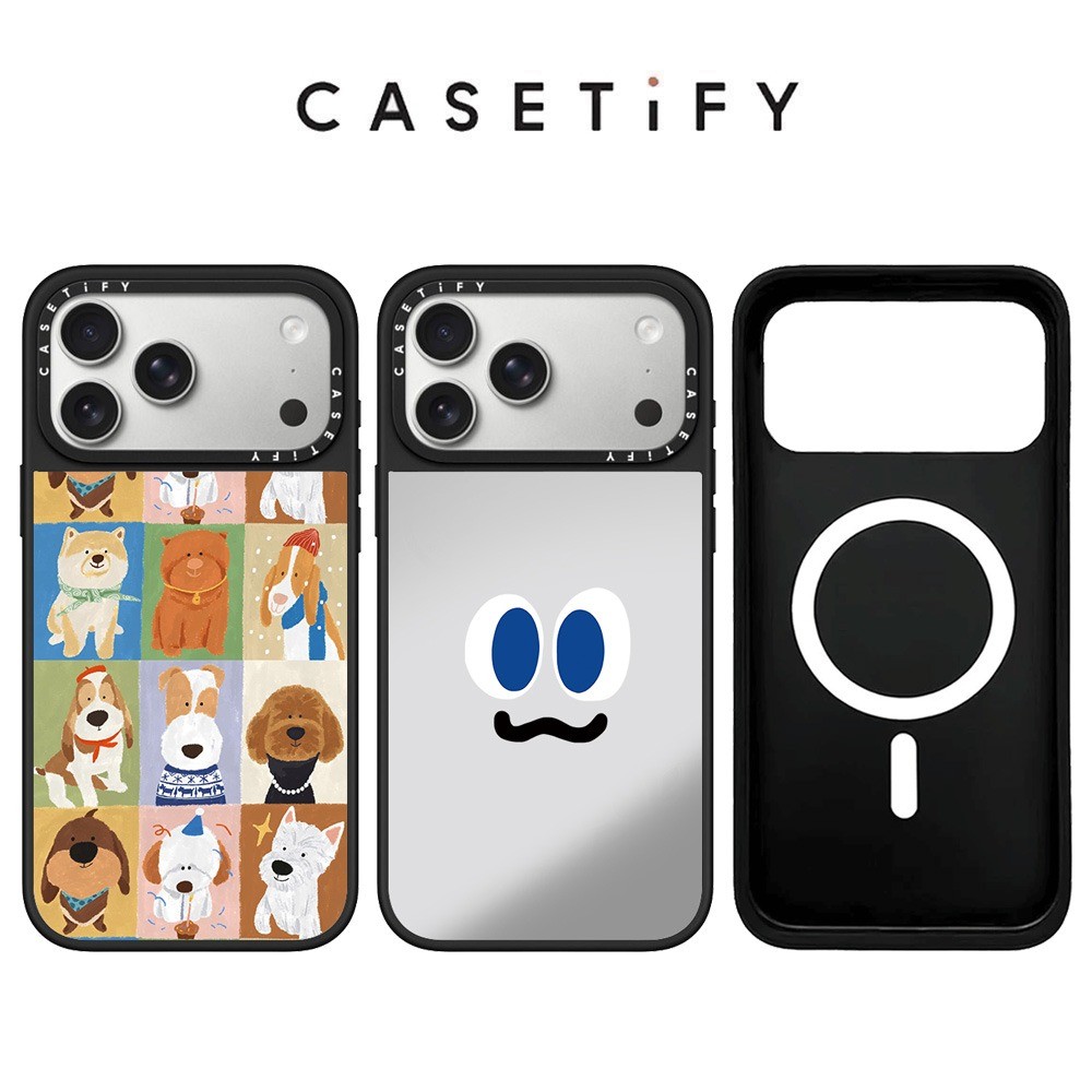 แม่เหล็กสุนัขคอลเลกชันกระจกเคสโทรศัพท์สําหรับ ไอโฟน 17 มือโปร สูงสุด 16 15 14 13 12 11 ปลอกกันกระแทก