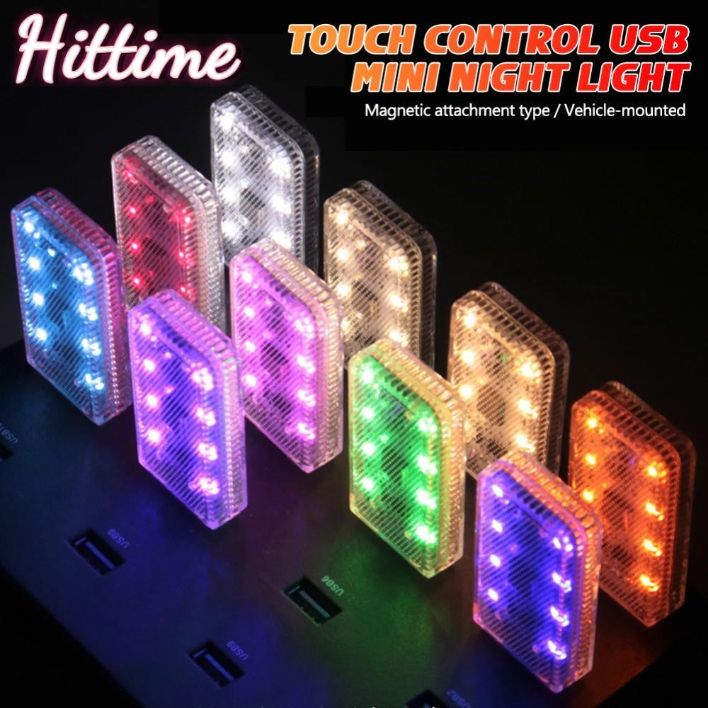 HITTIME Touch Control USB Mini Night Light ชาร์จรถ LED Ambient โคมไฟแม่เหล็กอ่านหรี่แสงได้ G6L9