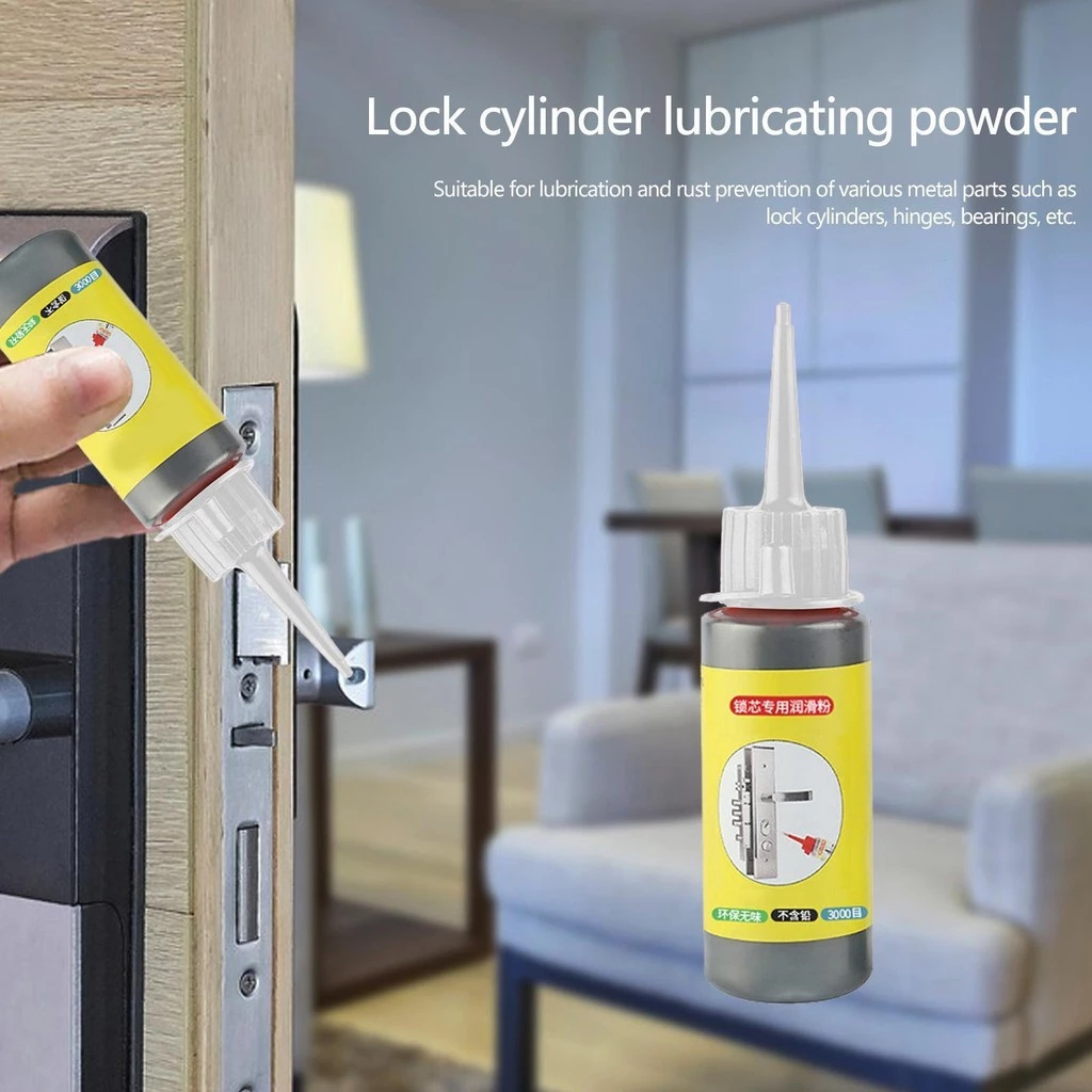 น้ํามันหล่อลื่นผงกราไฟท์ 60ML Fast Acting Key Lock กระบอกผงหล่อลื่นไม่มีคราบสําหรับล็อคประตูบานพับคู่มือหน้าต่างคีย์อุปกรณ์บํารุงรักษา beqaxth