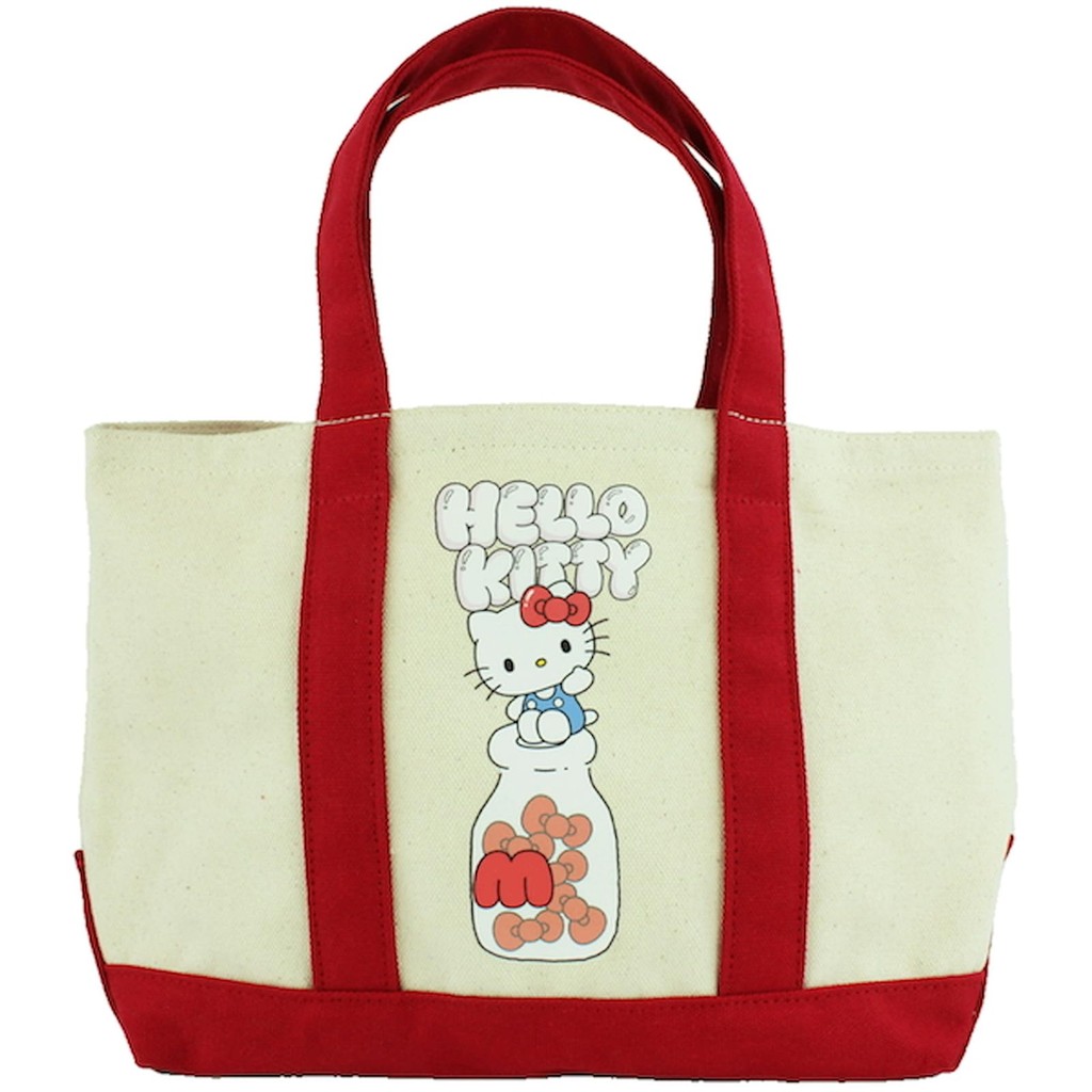 Yasuda Trading Sanrio Characters Canvas Tote Bag 901 Hello Kitty KT Canvas Tote Bag 901 W32×H22×D11c