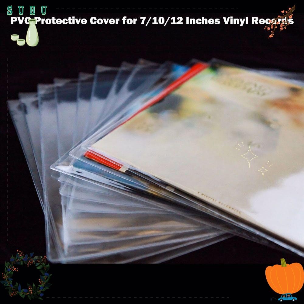 SUHU Vinyl Records Sleeve, หนา 7/10/12 นิ้ว LP Record Cover, ที่มีประโยชน์ Resealable Vinyl Outer Sl