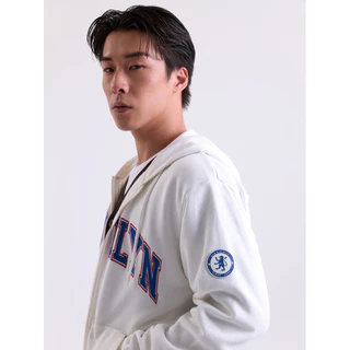 AIIZ เสื้อฮู้ดผู้ชายแบบซิปผ้าเฟรนช์เทอร์รี่ย์ ลายกราฟิก AIIZ Men’s Varsity Graphic Zipper Hoodie