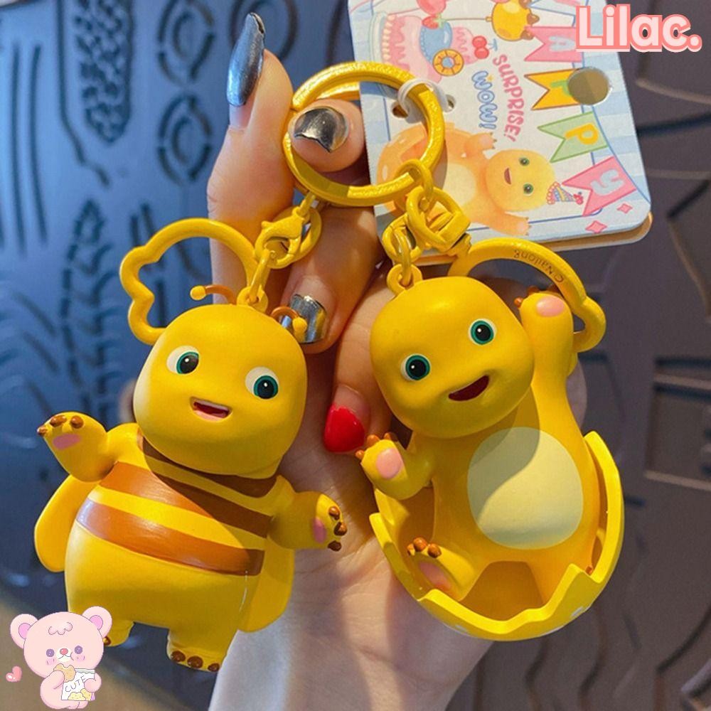 LIILACC พวงกุญแจตุ๊กตาสัตว์, การ์ตูนน่ารัก Nailong พวงกุญแจตุ๊กตา, พวงกุญแจ Little Milk Dragon PVC จ