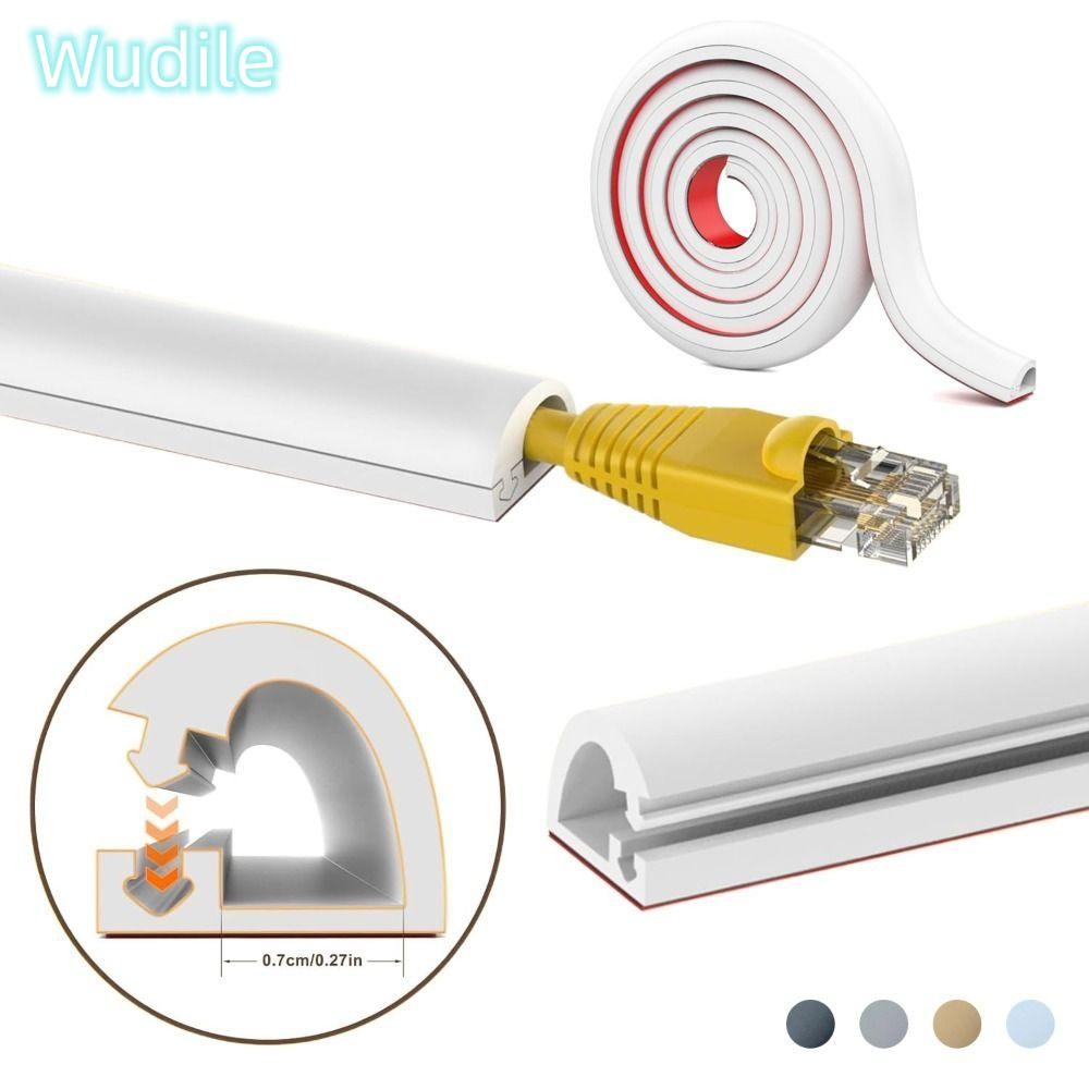WUDILE Wall Cord Hider, 1m Raceway Wire Cover, Professional PVC Self-Adhesive ยืดหยุ่นสายคอนซีลเลอร์