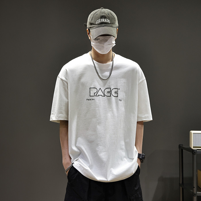 2025 NEW 20252025 Summer New Heavyweight 280G Pure Cotton 0 Shrinkage Men's Round Neck Short Sleeve 