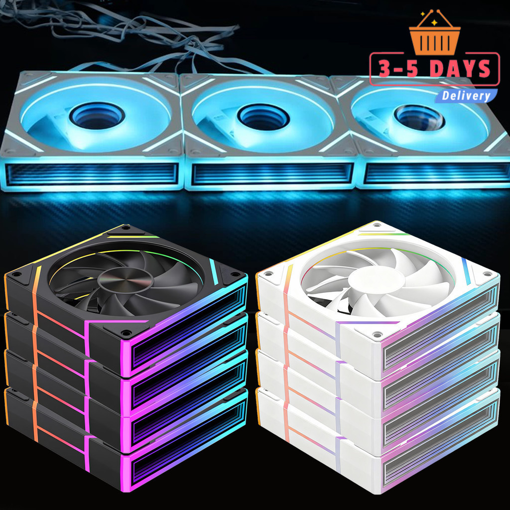 [3-5 วันมาถึง]พัดลมเคสคอมพิวเตอร์การไหลของอากาศสูงเงียบระบายความร้อนสําหรับพีซี, วัสดุ ABS Dual Conn