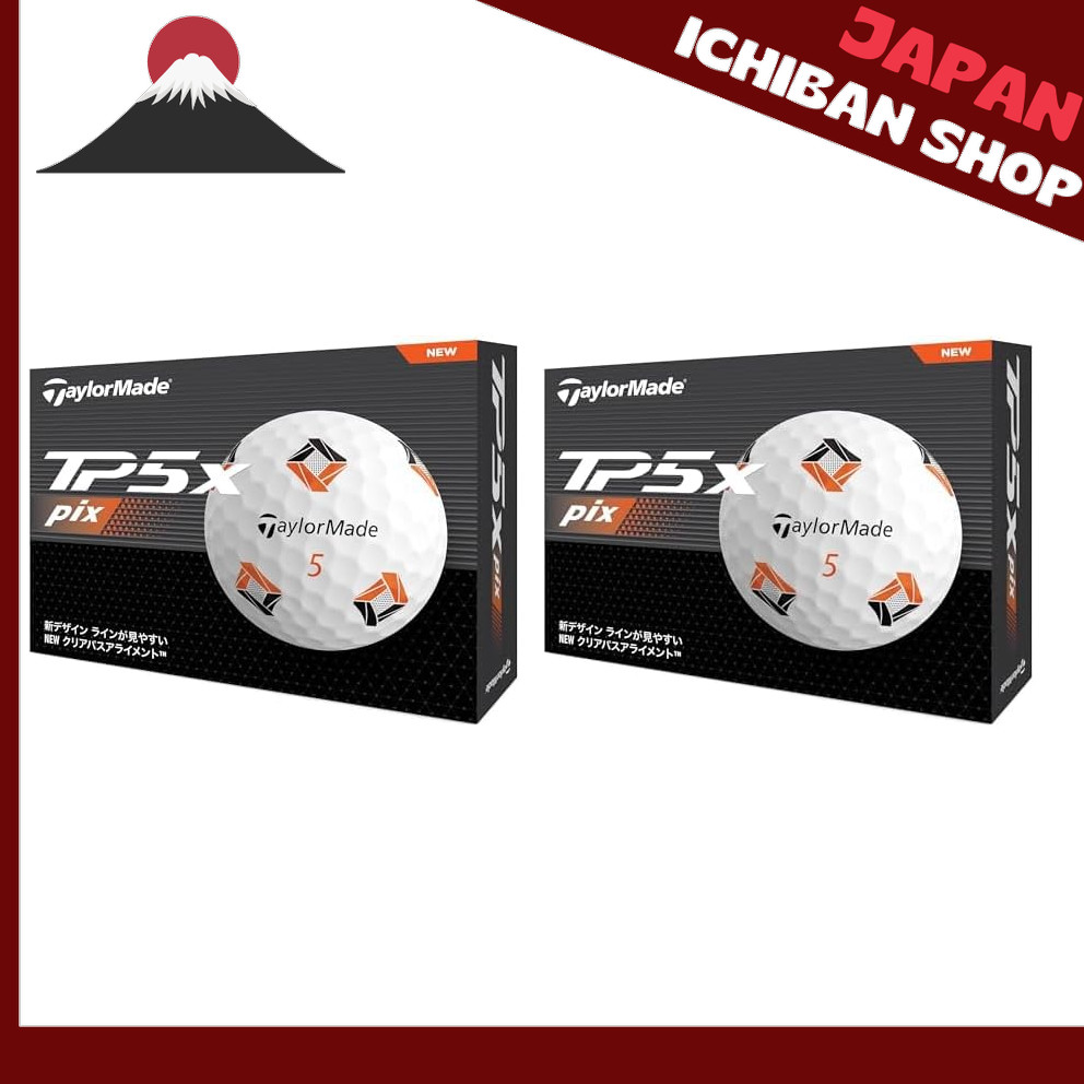 【จากประเทศญี่ปุ่น】 TaylorMade Japan Official TP5x Pix Series 2024 Golf Balls 1 dozen (x 2)