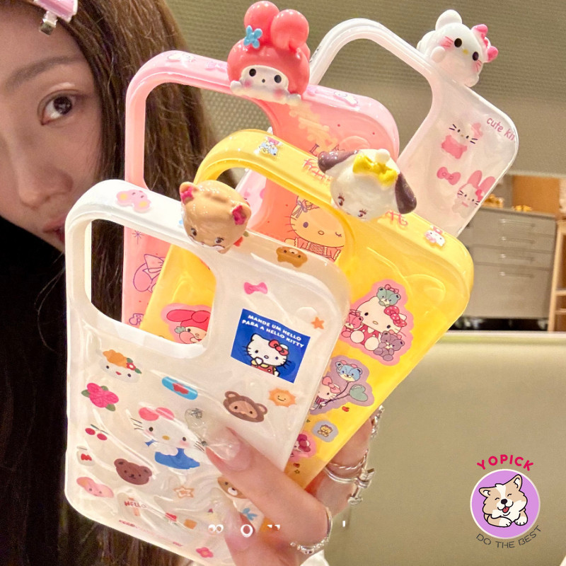 เหมาะสําหรับ IPhone17 16 15 14 13 12 11 Pro Max X XR XS Max 7 8 Plus เคสโทรศัพท์ 3D squatting สัตว์การ์ตูน Soft Shell ATW 29487625270