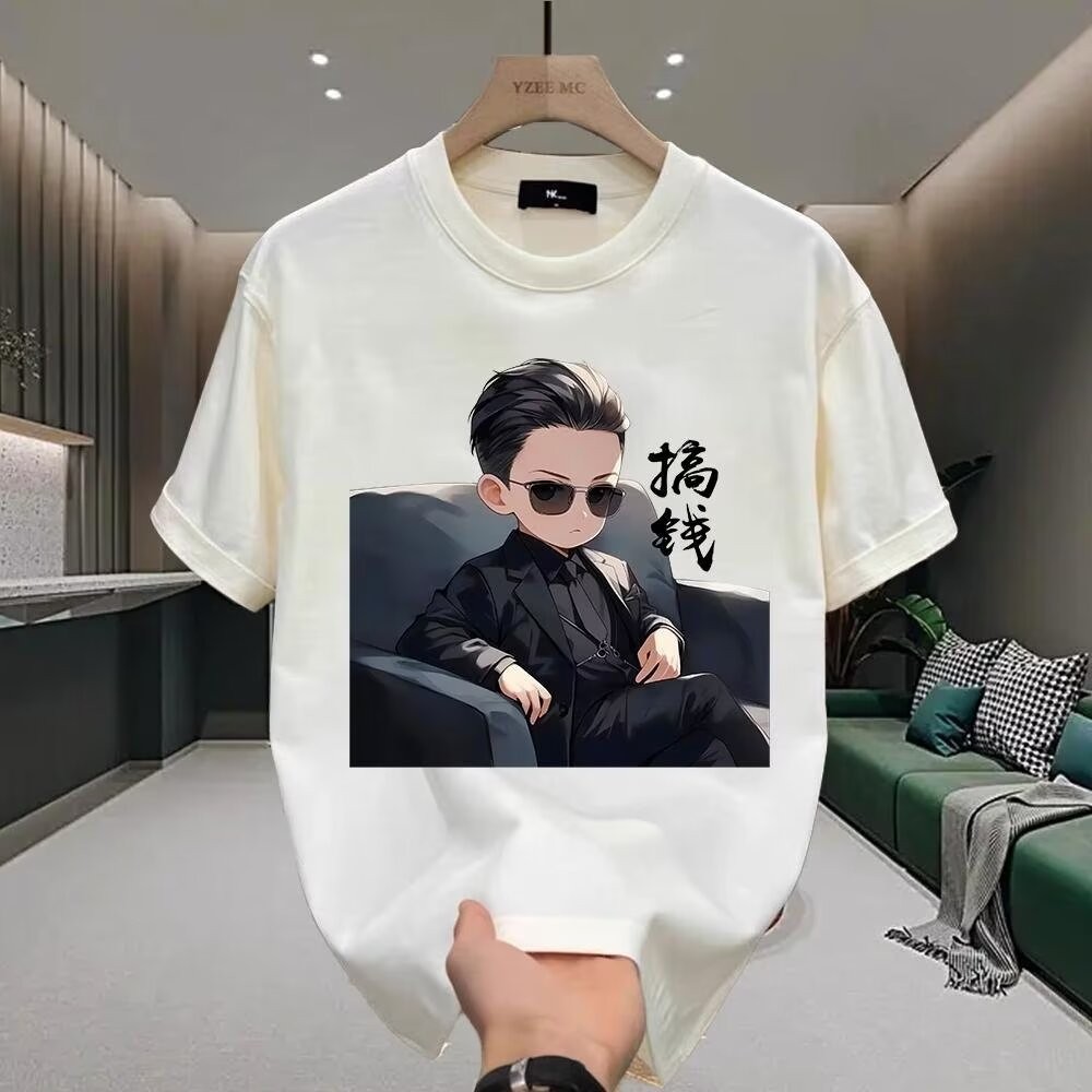 2025 NEW 2025 European Fashion Men's Summer Trendy Brand High-Quality Short Sleeve Stylish Versatile