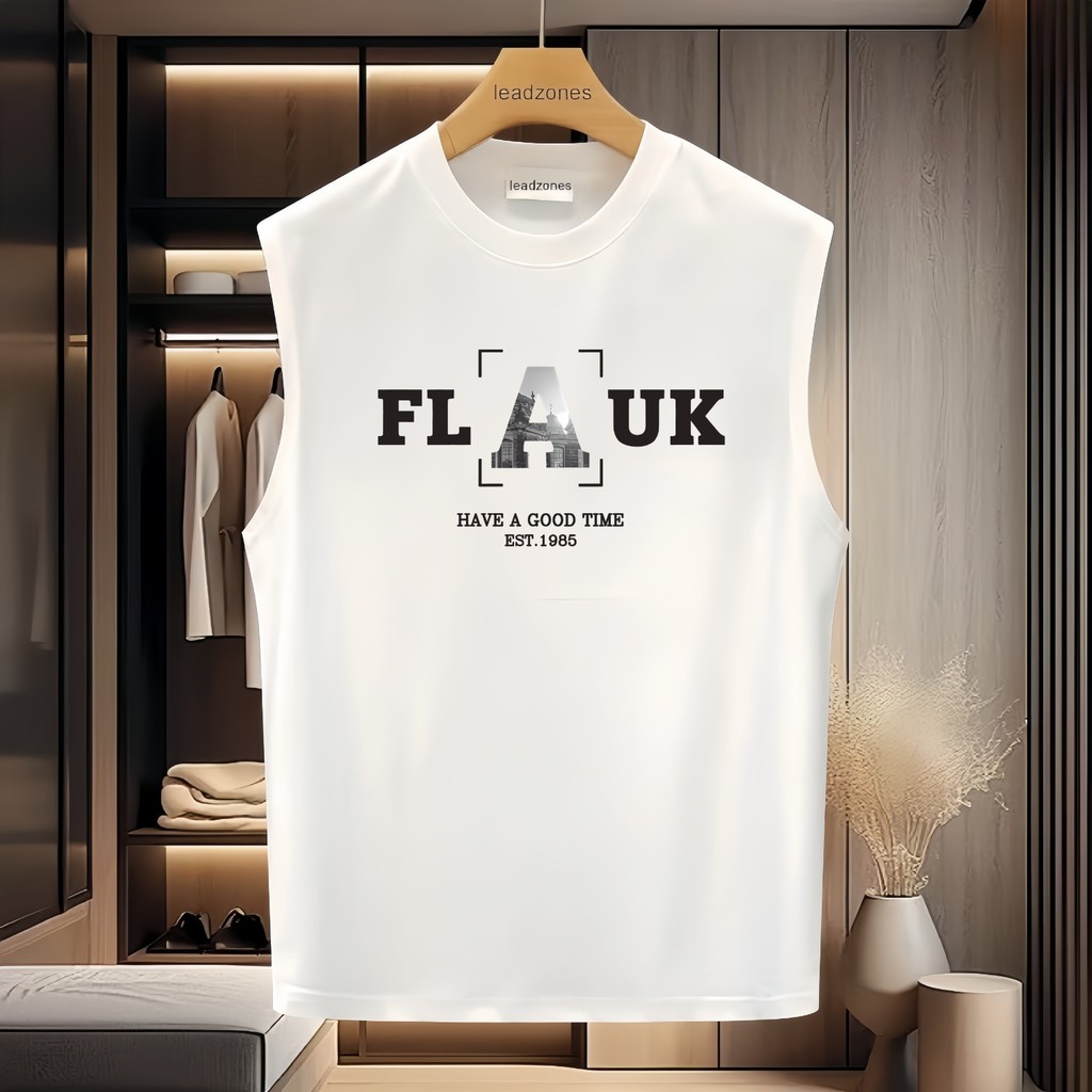 2025 NEW 2025 Xiao Miao Bu/Very Introverted Personality Fun Wide Shoulder Vest Unisex Pure Cotton Su