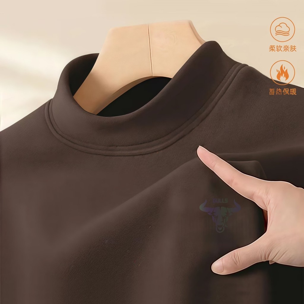 2025 NEW 2025 High-end Embroidered Thermal Base Shirt Men's Half Turtleneck Sweatshirt Winter New Mi