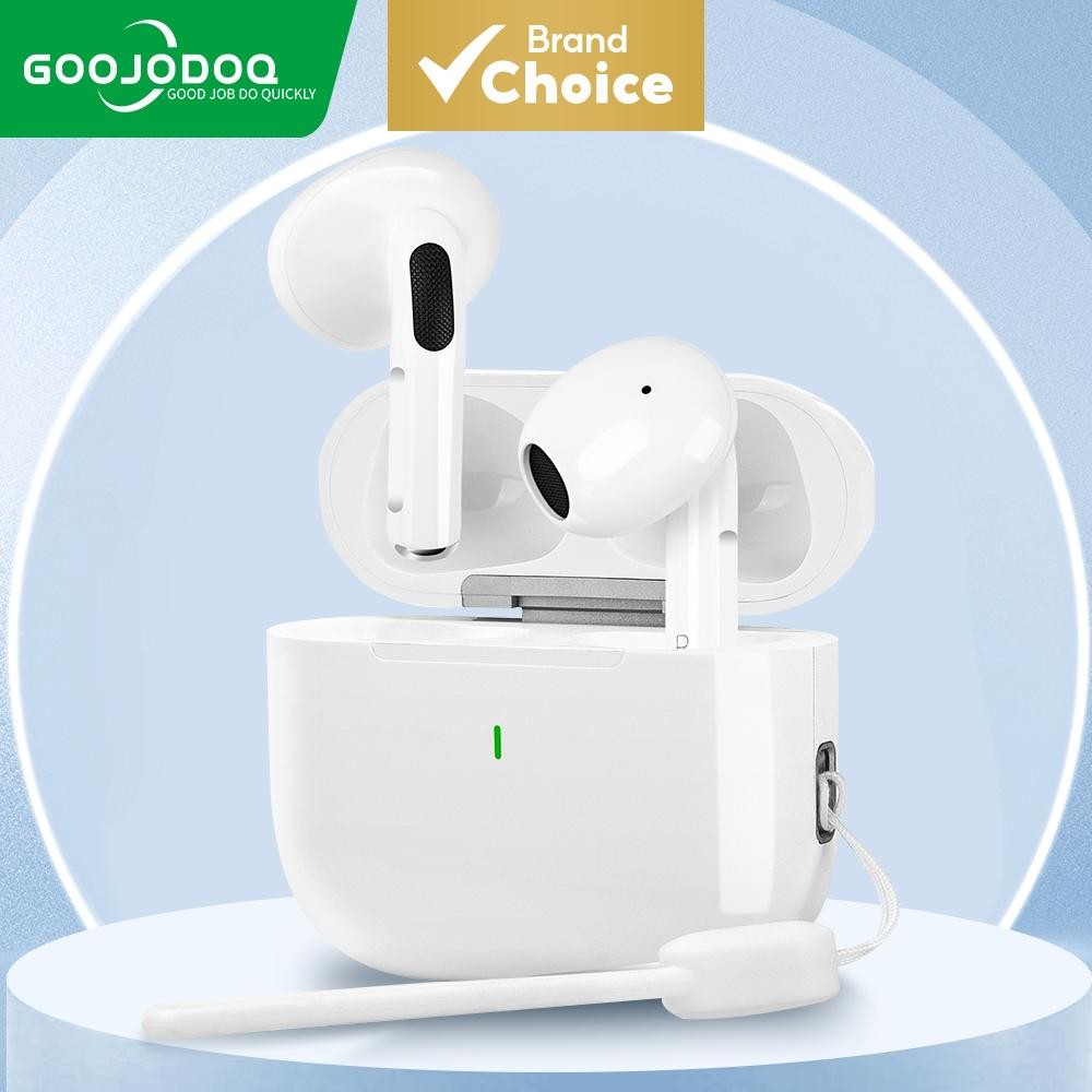 Goojodoq หูฟังบลูทูธ 5.0 J201 Pro 4 ไร้สาย TWS หูฟังตัดเสียงรบกวนกันน้ําสําหรับกีฬาสีขาว