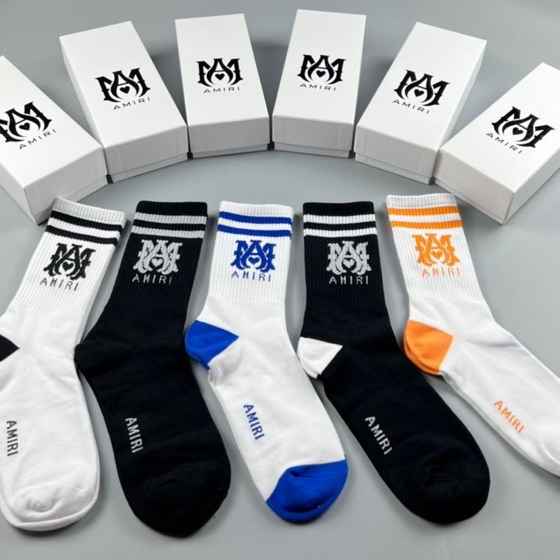 AMIRI Socks ผ้าฝ้ายแท้ 5 คู่