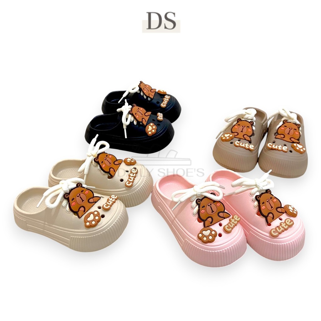 DS Boys and Girls Jibbitz Capybara รองเท้าแตะผู้ใหญ่ ไซส์ 24-35