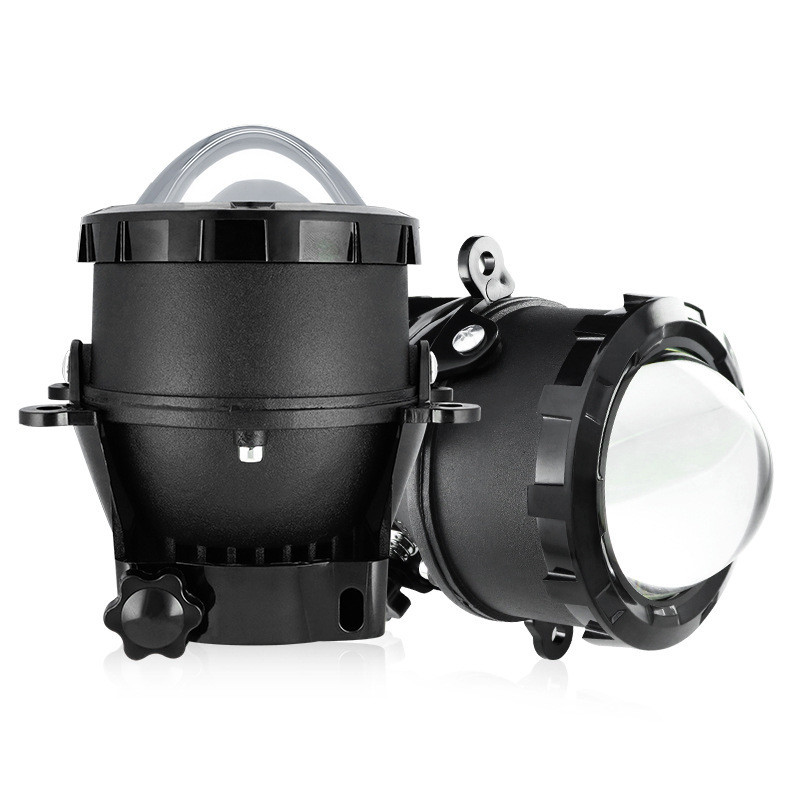 汽车led透镜雾灯35W白黄混三色 大透镜四角混三色雾灯3570灯珠