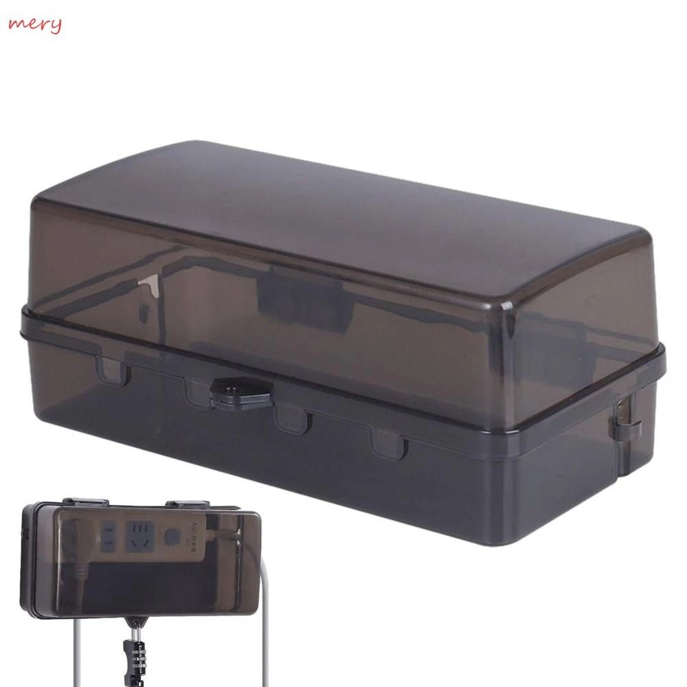 กล่องปลั๊ก MERY, ฝาครอบตะกั่วส่วนต่อขยายพลาสติก Weatherproof, Portable Protect Outlet Anti-theft Waterproof Cable Management Box Outdoor