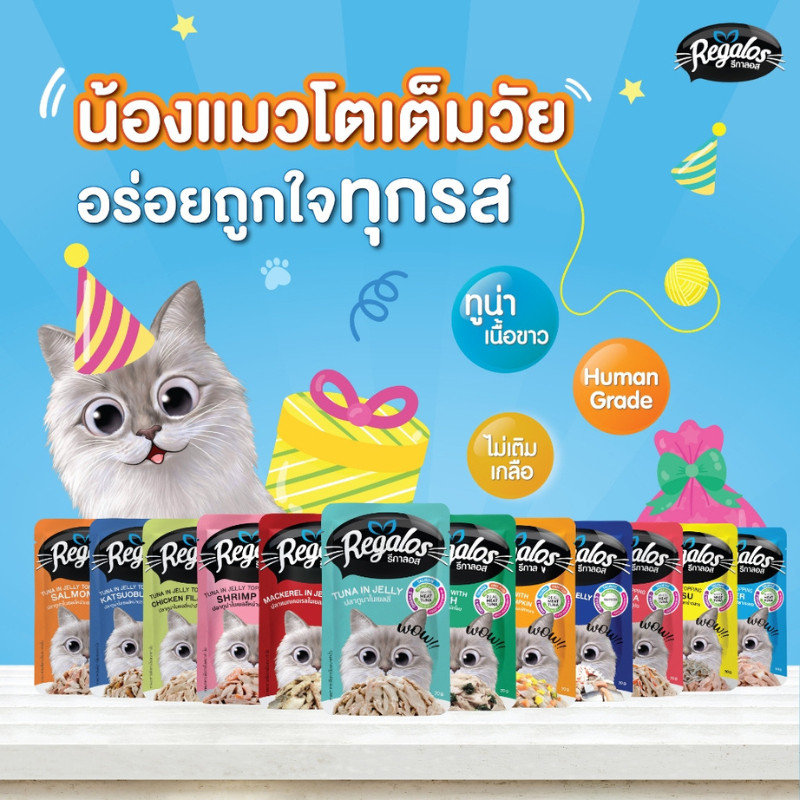 [12 ซอง] Regalos รีกาลอส อาหารแมวเปียก 70g คละได้ สำหรับแมวโตและลูกแมว - รูปที่ 3