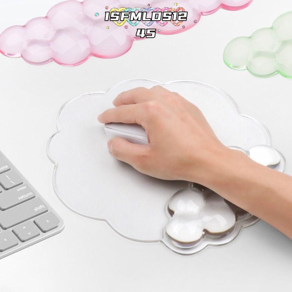 Isfmlds1245ซิลิโคนรองข้อมือ,บรรเทาอาการปวดโปร่งใสส่วนที่เหลือข้อมือแผ่นรองเมาส์,แบบพกพาเมฆรูปร่างตามหลักสรีรศาสตร์ไล่โทนสีแป้นพิมพ์ข้อมือ เบาะ งาน