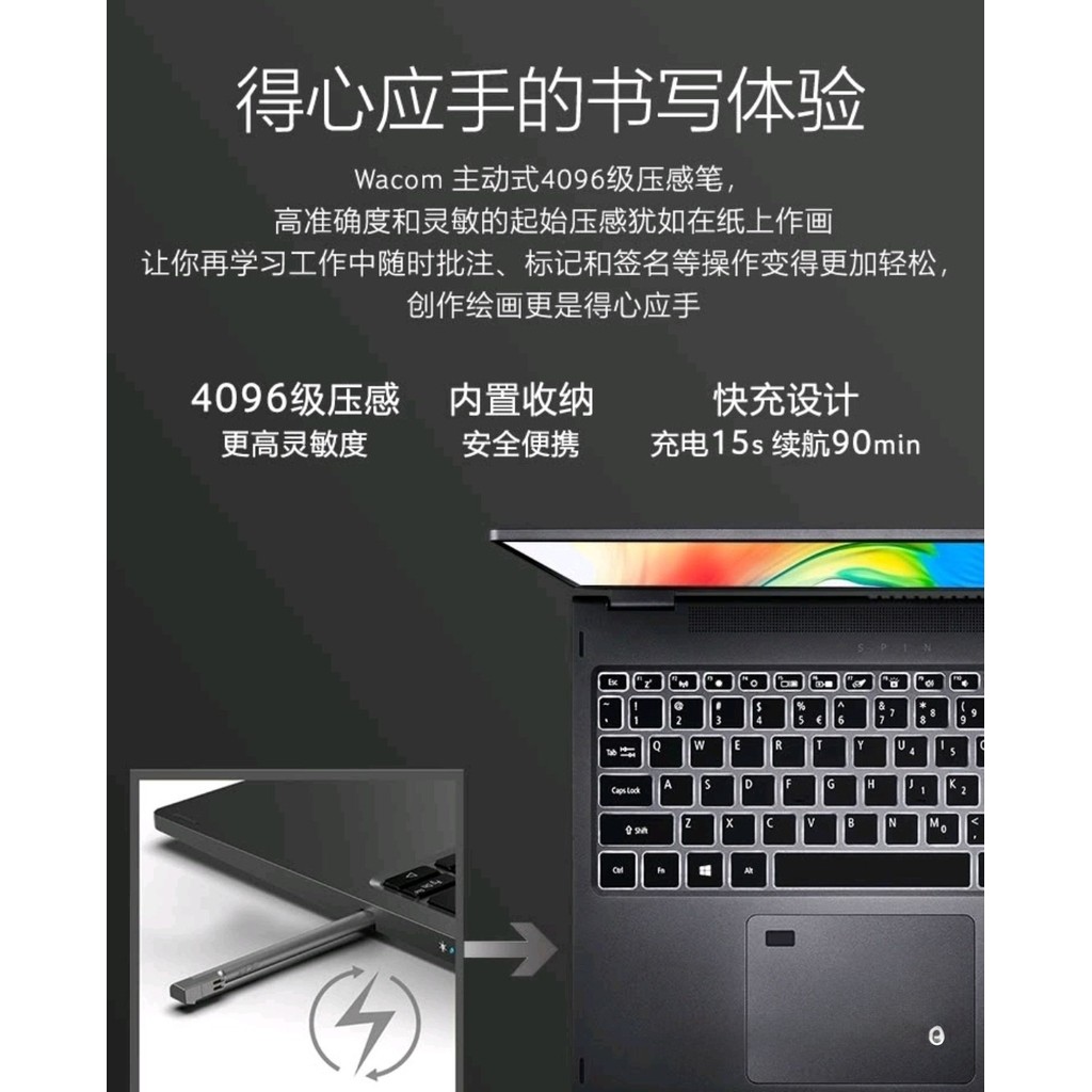พร้อมปากกา Acer Spin 5 Spin 3/511 stylus Spin 512 รูปที่ 6