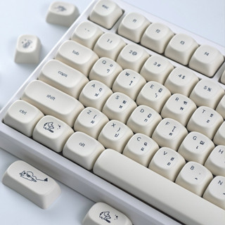 Thai Keycap Milky White Cat Keycaps MOA Profile PBT 124 คีย์…