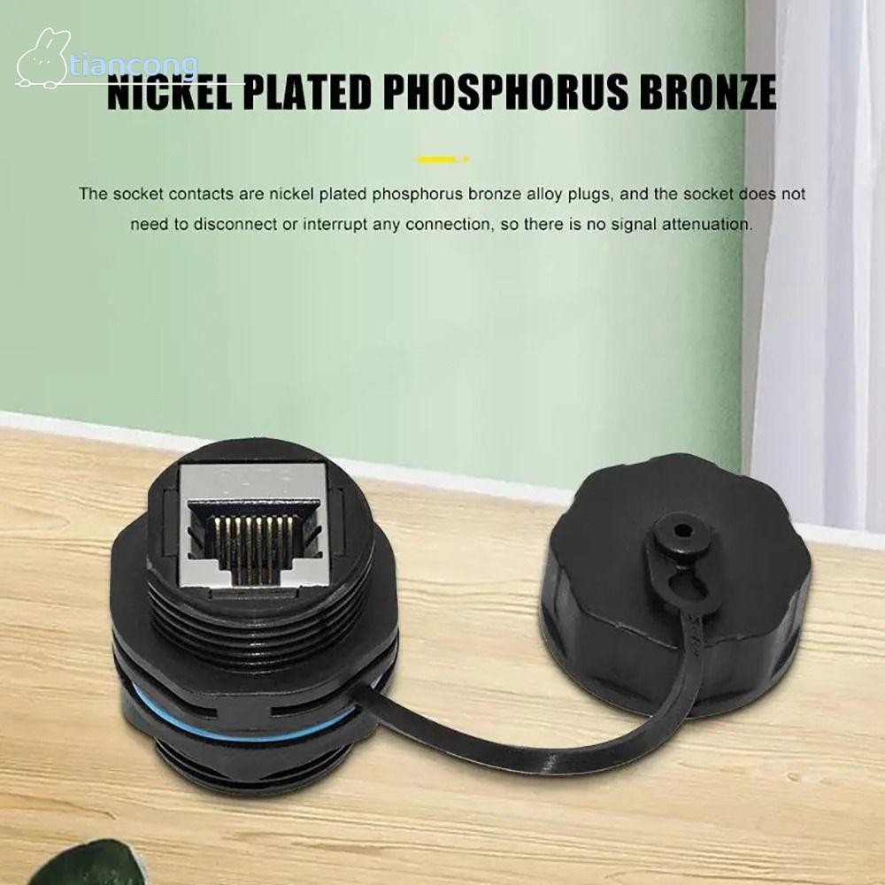 TIANCONG Cat6A RJ45 Connector, วงกลม IP68 กันน้ํา RJ45 Connector, Ethernet Bridge Joint Shielded RJ4