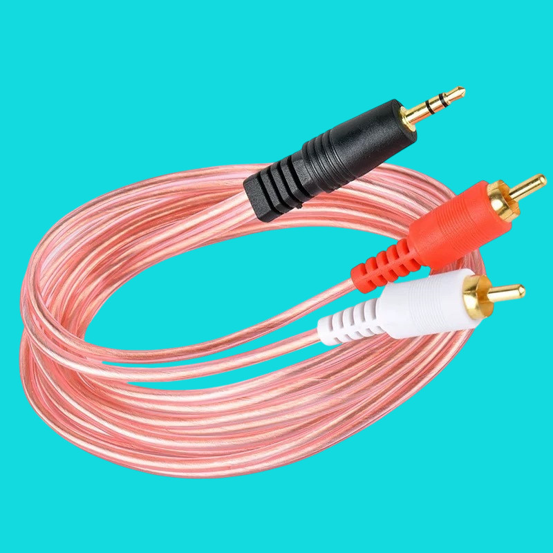 สายเสียงคุณภาพ ราคาสุดคุ้ม 1 ออก 2 ยาว 1.5 เมตร สาย AUX 3.5mm to RCA AV ขาวแดง เชื่อมต่อเสียงคมชัด