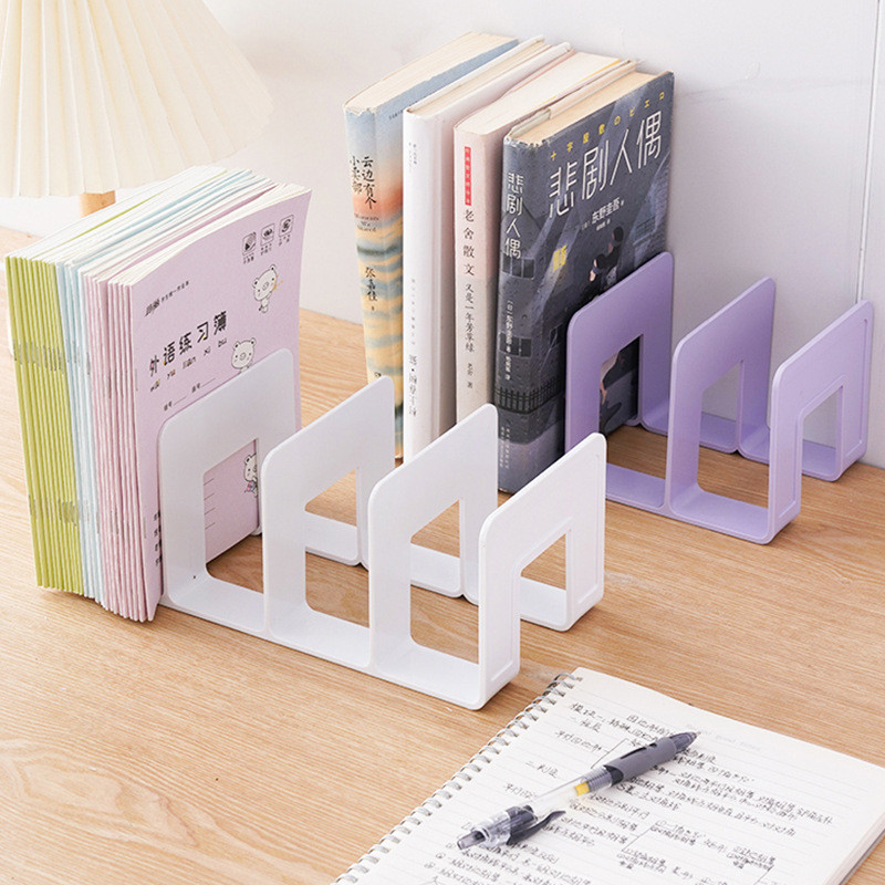 Book Stand Shelf Desktop Book Storage Handy Tool Separator Book Desk Shelf Transparent Acry Bookend 