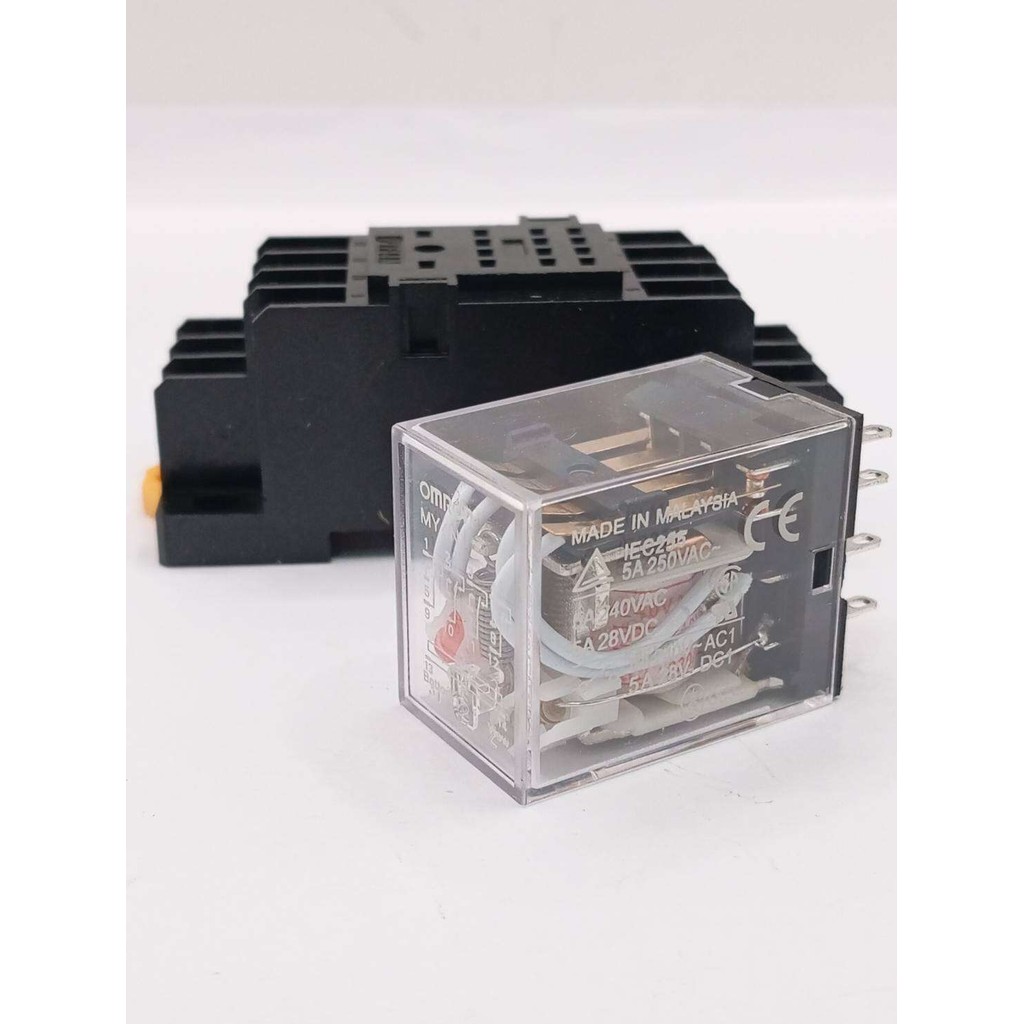 รีเลย์ OMRON รุ่น MY4N พร้อมฐานรอง (Socket) 12,24,220v Ac&Dc พร้อมส่งจากไทย🇨🇷🛻