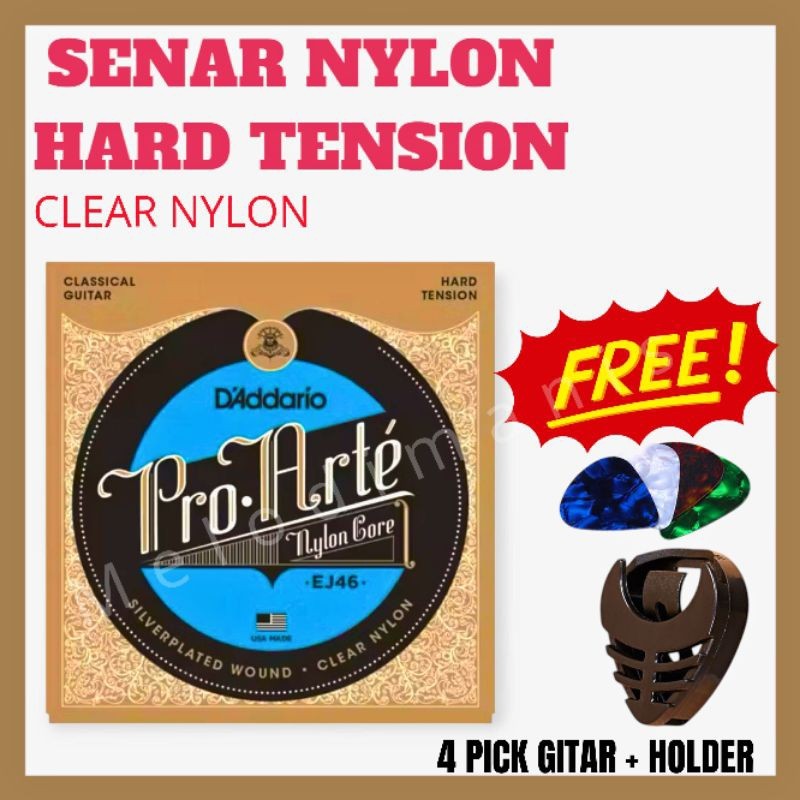 Pro Arte Nylon Guitar Strings Type EJ46 ฟรี ปิ๊กกีตาร์ 4 ชิ้น + ที่วางปิ๊ก - คุณภาพดีที่สุด!