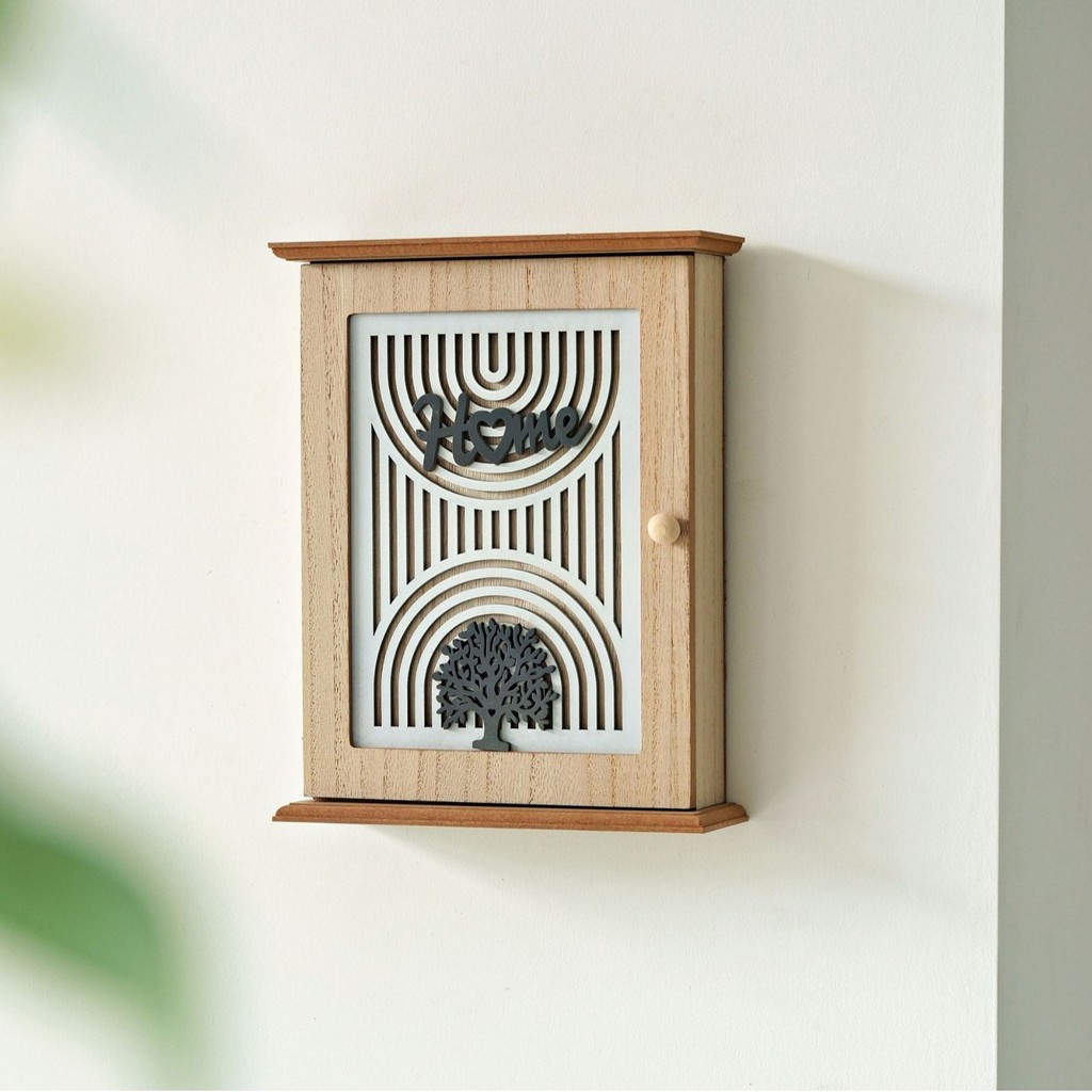 Entrance ไม้ติดผนังกล่องเก็บกุญแจ Home Retro กล่องเก็บกุญแจป้องกันฝุ่น Anti-lo#10