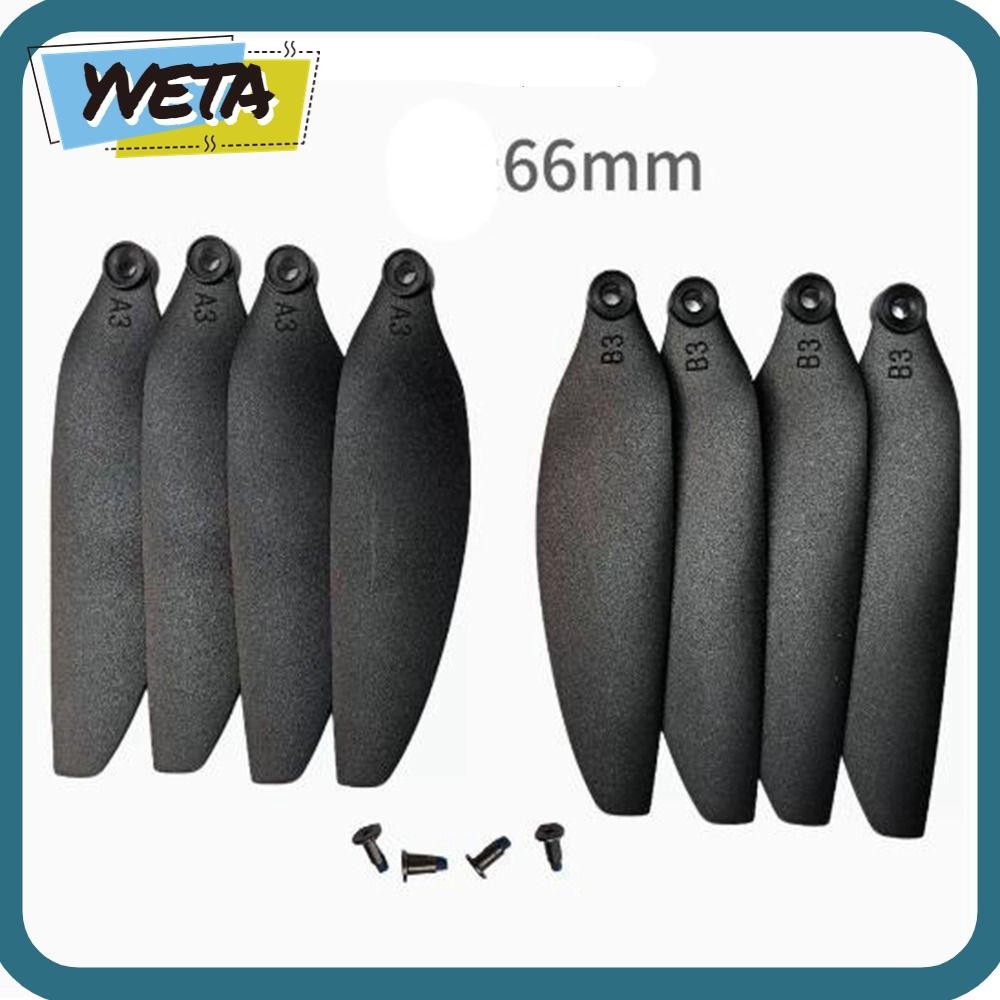 YVETA พับใบพัด,พลาสติกสีดํารีโมทคอนโทรล Drone อะไหล่, 58 มม./66 มม.Universal Quadcopter ใบมีดอะไหล่ส